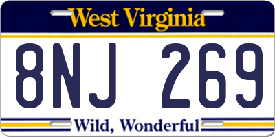 WV license plate 8NJ269