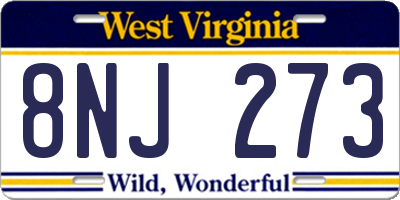 WV license plate 8NJ273