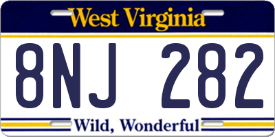 WV license plate 8NJ282
