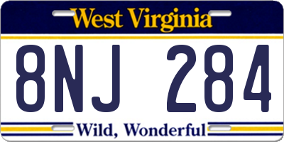 WV license plate 8NJ284