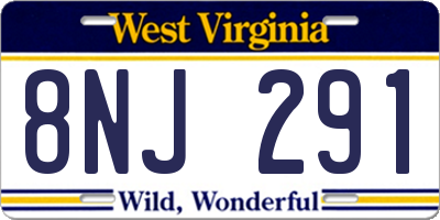 WV license plate 8NJ291