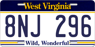 WV license plate 8NJ296
