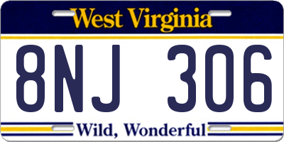 WV license plate 8NJ306