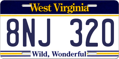 WV license plate 8NJ320