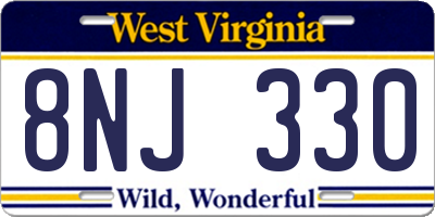 WV license plate 8NJ330