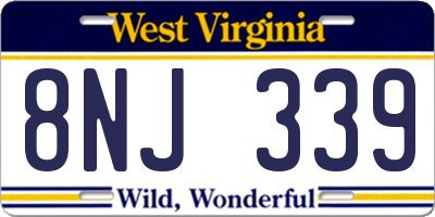 WV license plate 8NJ339