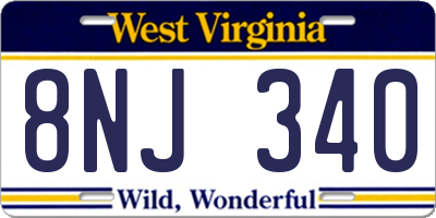 WV license plate 8NJ340