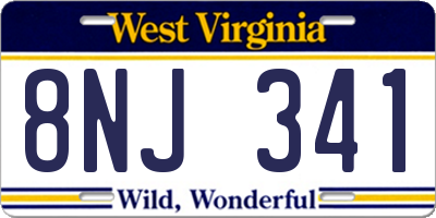 WV license plate 8NJ341