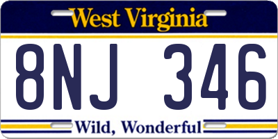 WV license plate 8NJ346