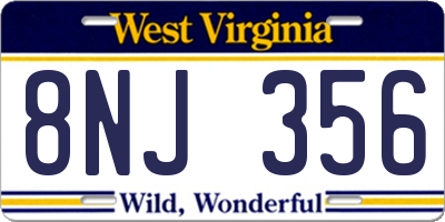 WV license plate 8NJ356