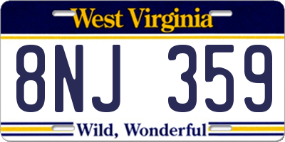 WV license plate 8NJ359