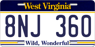 WV license plate 8NJ360