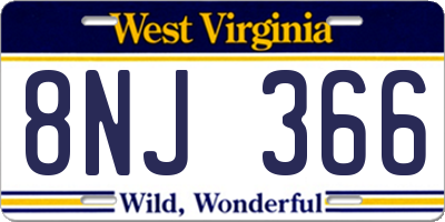 WV license plate 8NJ366