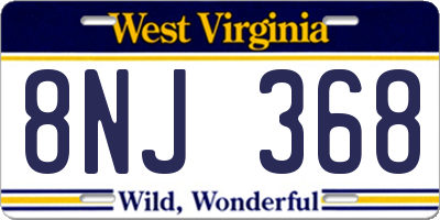 WV license plate 8NJ368