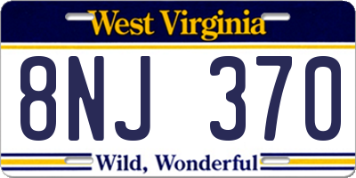 WV license plate 8NJ370