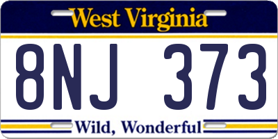 WV license plate 8NJ373