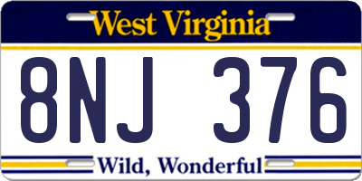 WV license plate 8NJ376