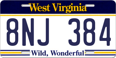 WV license plate 8NJ384