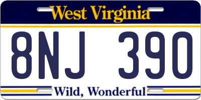 WV license plate 8NJ390