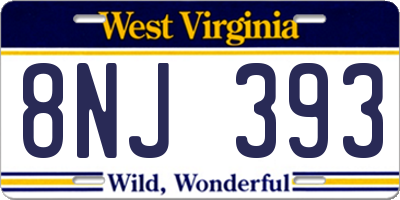WV license plate 8NJ393