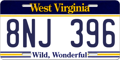 WV license plate 8NJ396