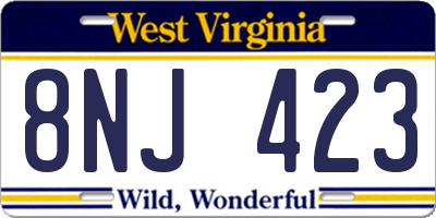 WV license plate 8NJ423