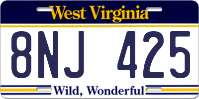 WV license plate 8NJ425