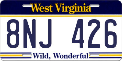 WV license plate 8NJ426