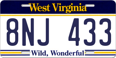 WV license plate 8NJ433