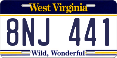WV license plate 8NJ441