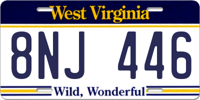 WV license plate 8NJ446