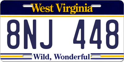 WV license plate 8NJ448