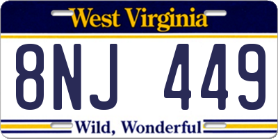 WV license plate 8NJ449