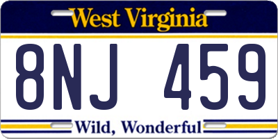 WV license plate 8NJ459
