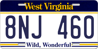 WV license plate 8NJ460