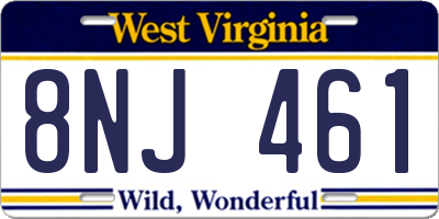 WV license plate 8NJ461