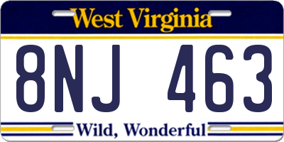 WV license plate 8NJ463