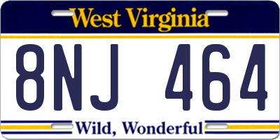 WV license plate 8NJ464