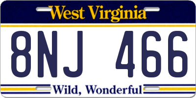WV license plate 8NJ466