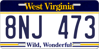 WV license plate 8NJ473