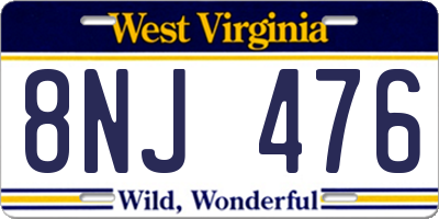WV license plate 8NJ476
