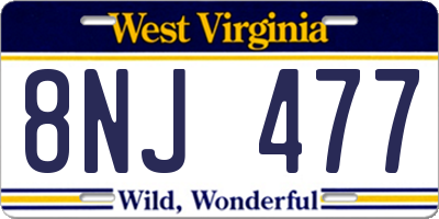 WV license plate 8NJ477