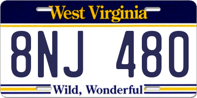 WV license plate 8NJ480
