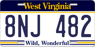 WV license plate 8NJ482