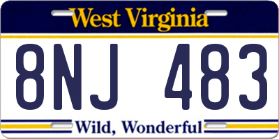WV license plate 8NJ483