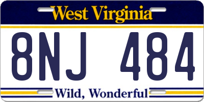 WV license plate 8NJ484