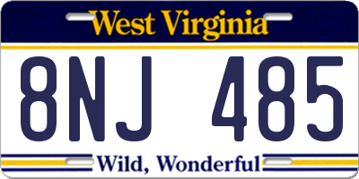 WV license plate 8NJ485