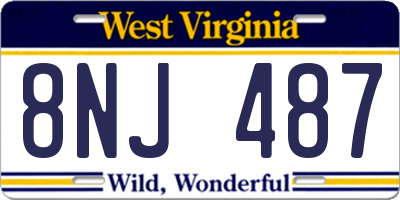 WV license plate 8NJ487