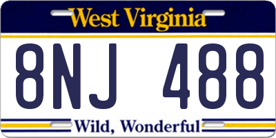 WV license plate 8NJ488
