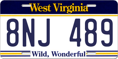 WV license plate 8NJ489